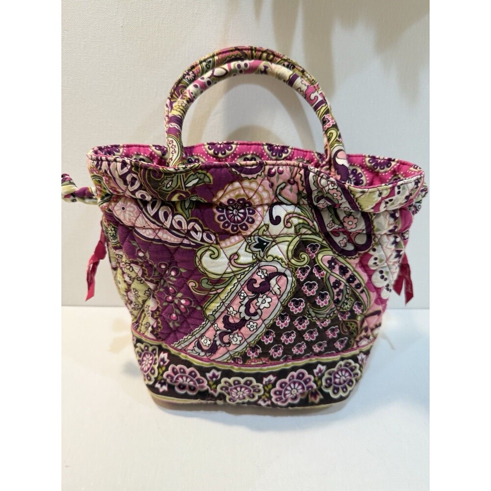 Vera Bradley Handbag Very Berry Purse Floral Quilted Pink Paisley Purse Tote